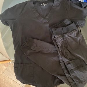 Black butter-soft scrub set